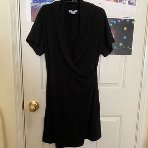 Black Faux Wrap Short Sleeve Charlotte Russe Sweater Dress